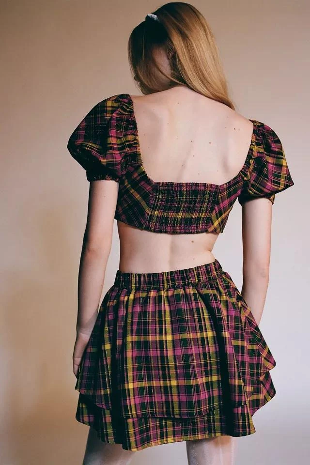 Urban Outfitters UO Liana Plaid Top And Skirt Set 6