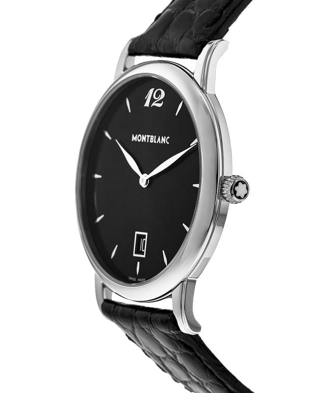 Montblanc Star Classique Date Black Dial Leather Strap Men's Watch 108769商品第3张图片规格展示