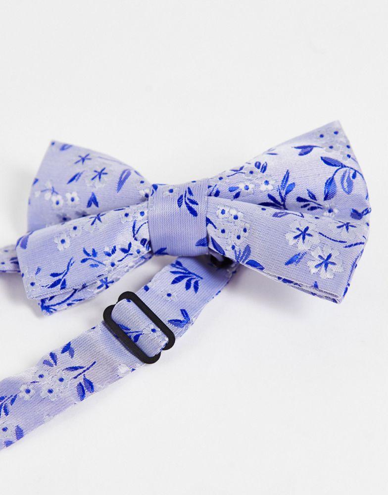 ASOS DESIGN bow tie in blue ditsy floral商品第4张图片规格展示