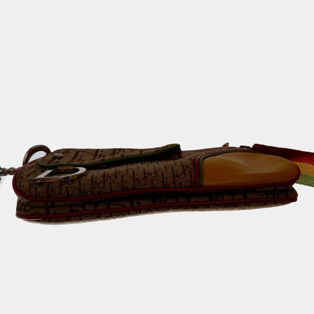 Christian Dior Brown Canvas Leather Rasta Monogram Logo Double Saddle Shoulder Bag 商品