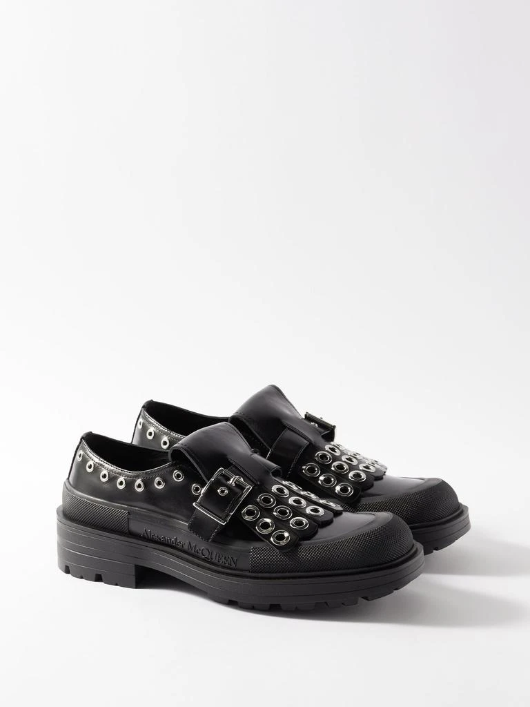 商品Alexander McQueen|Stack eyelet-studded leather Derby shoes,价格¥8625,第5张图片详细描述