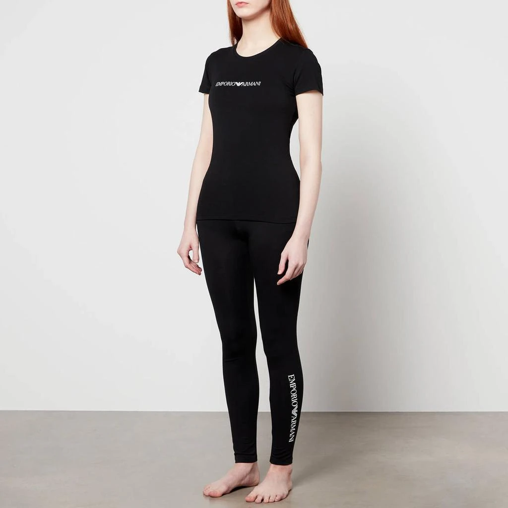 商品Emporio Armani|Emporio Armani Women's Iconic Logoband Leggings - Black,价格¥323,第3张图片详细描述