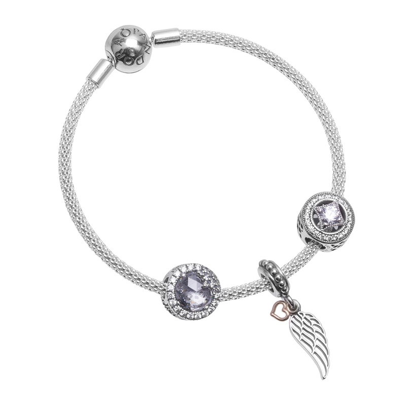 PANDORA 潘多拉 银色闪亮复古魅力天使之翼编织手链 PAND00054商品第1张图片规格展示