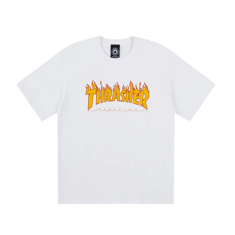 商品[国内直发] Thrasher|THRASHER 火爆款黄火焰短袖T经典印花男女同款白色 THR8038,价格¥240,第1张图片