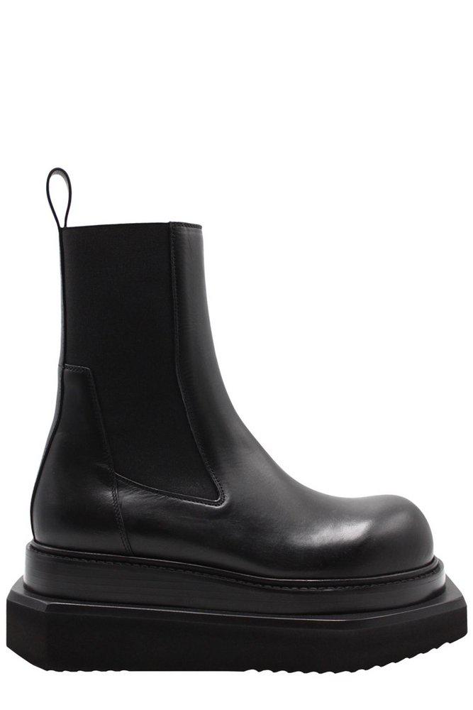 Rick Owens Round-Toe Platform Slip-On Boots商品第1张图片规格展示