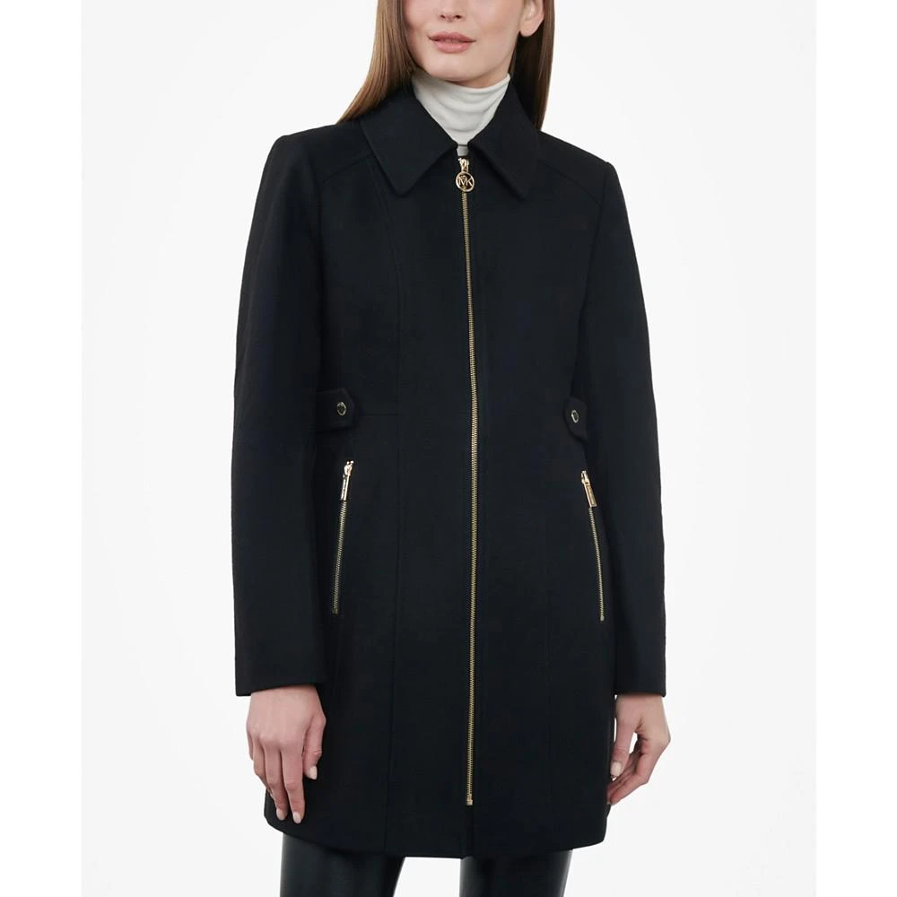 商品Michael Kors|Women's Petite Club-Collar Zip-Front Coat,价格¥1101,第1张图片