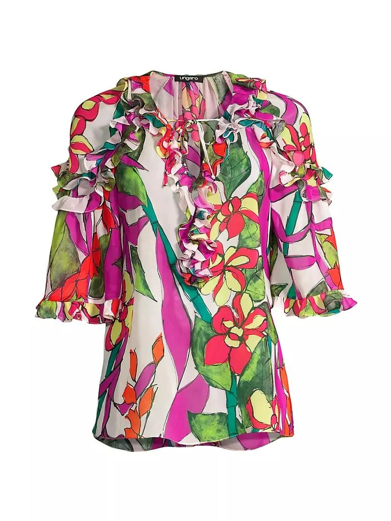 商品UNGARO|Kamilah Floral Chiffon Blouse,价格¥1385,第1张图片