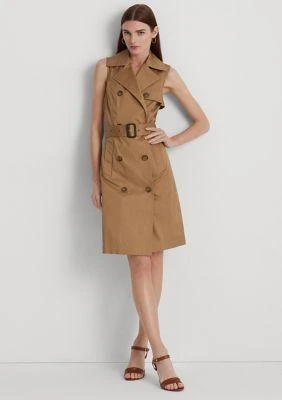 商品Ralph Lauren|Ralph Lauren Micro Sanded Twill Sleeveless Dress,价格¥1420,第1张图片