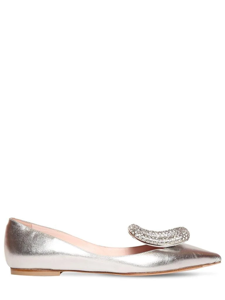 商品Roger Vivier|15mm Viv Choc Metallic Leather Flats,价格¥14357,第1张图片