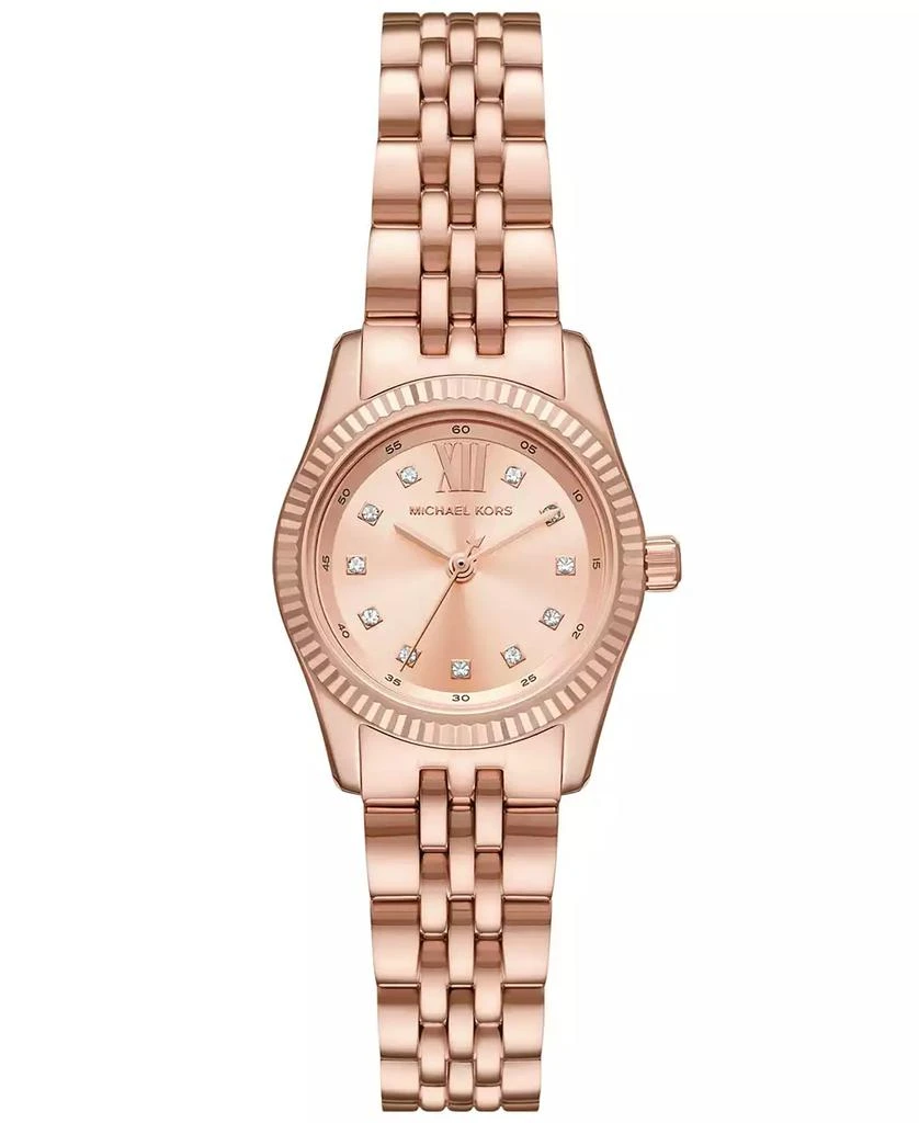 商品Michael Kors|Women's Lexington Three-Hand Rose Gold-Tone Stainless Steel Watch 26mm,价格¥1684,第1张图片