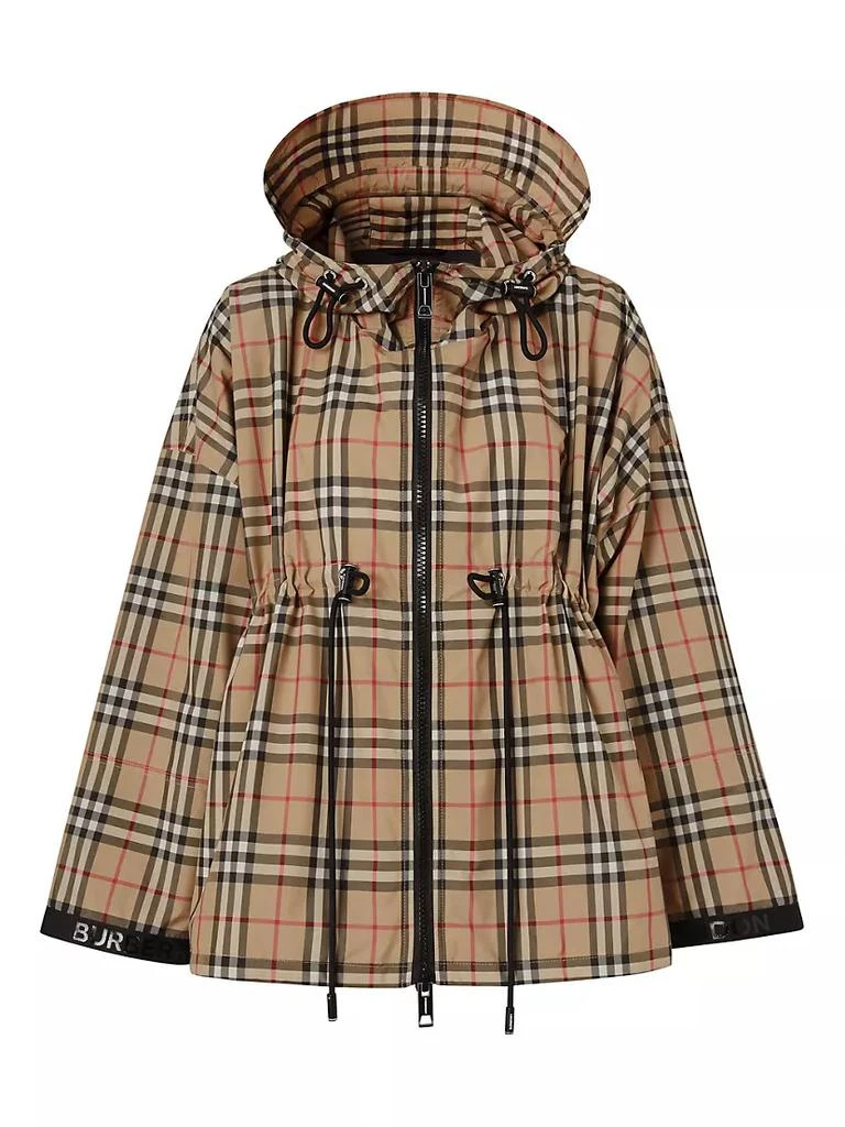 商品Burberry|Bacton Hooded Check Logo Coat,价格¥9979,第1张图片