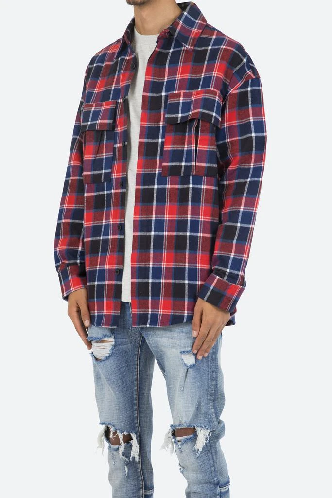 Plaid Cargo Shirt - Blue/Red 商品