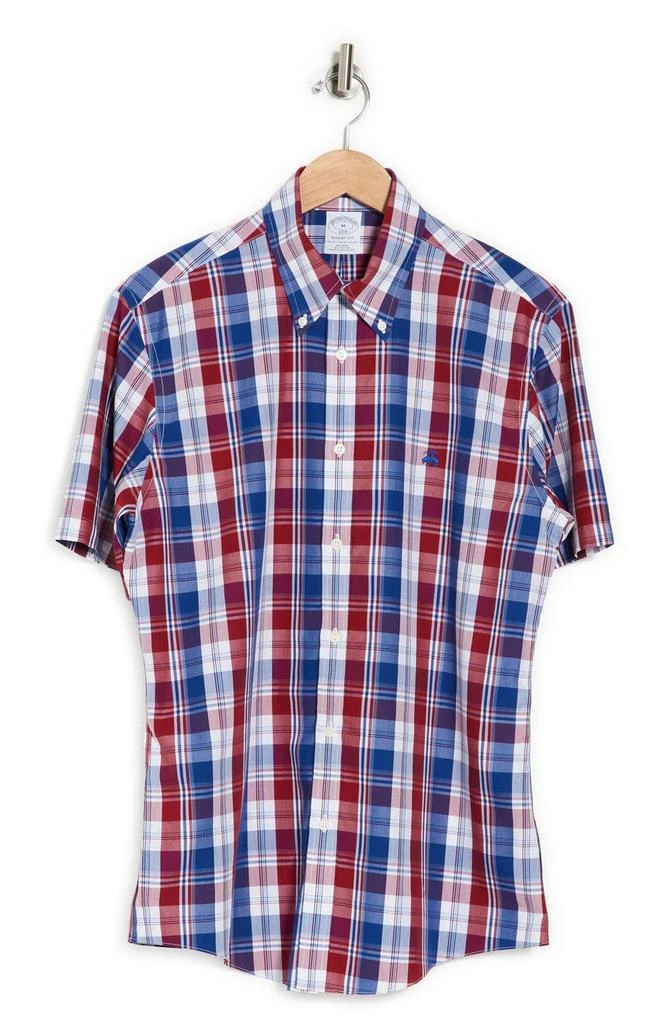 商品Brooks Brothers|Plaid Short Sleeve Regent Fit Shirt,价格¥375,第3张图片详细描述