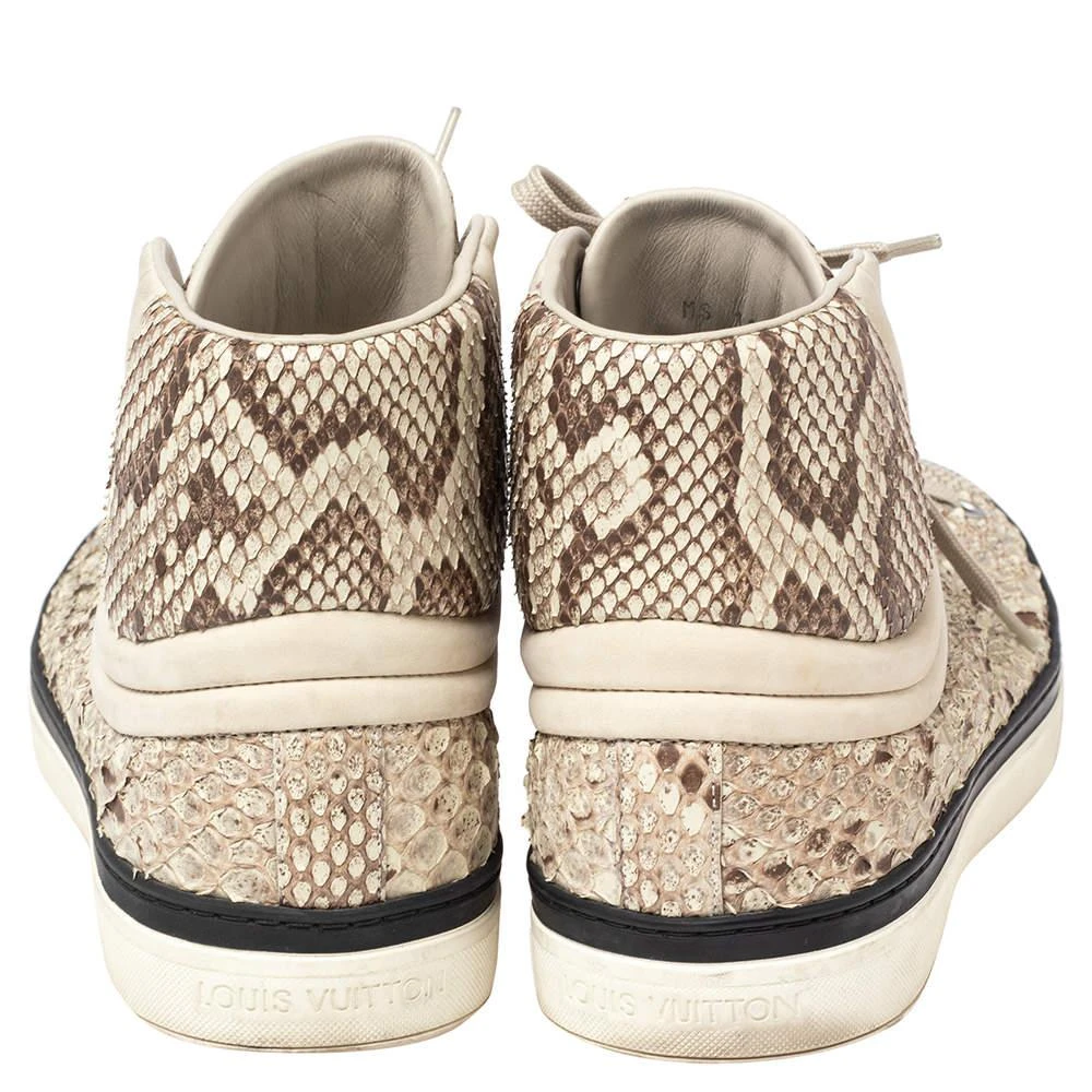 商品[二手商品] Louis Vuitton|Louis Vuitton Beige/Brown Python Leather Sprinter High Top Sneakers Size 40,价格¥4943,第5张图片详细描述