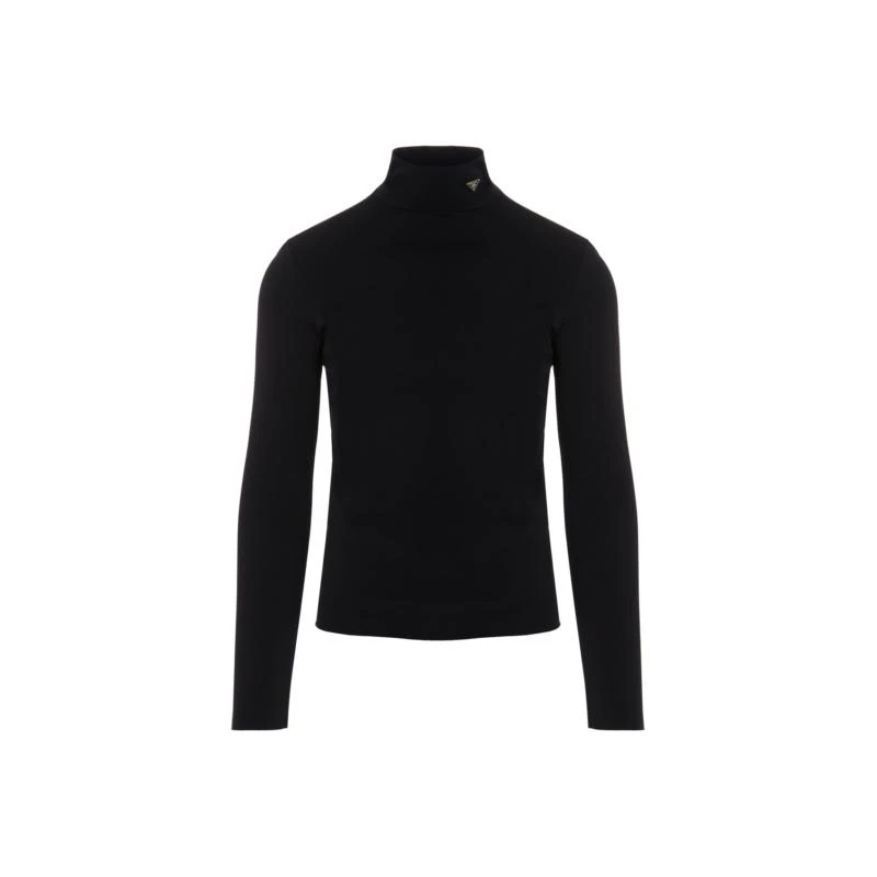 商品Prada|PRADA 男士黑色科技球衣徽标T恤 UJL188-1ZKS-F0002,价格¥5155,第1张图片