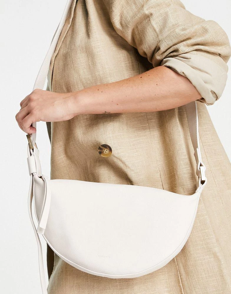 商品ALL SAINTS|AllSaints leather half moon cross body bag in white,价格¥1454,第2张图片详细描述