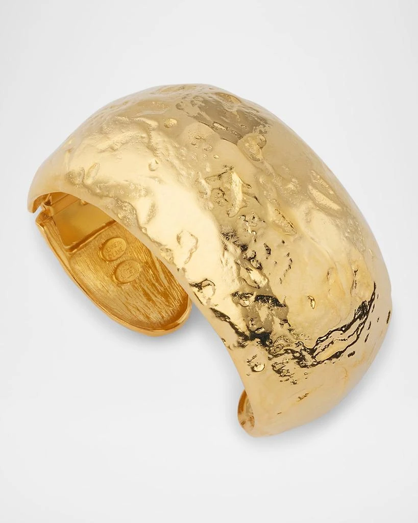 商品Kenneth Jay Lane|22K Hammered Gold Cuff Bracelet,价格¥873,第3张图片详细描述
