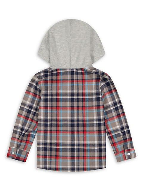 Little Boy's & Boy's Hooded Plaid Flannel Shirt商品第2张图片规格展示