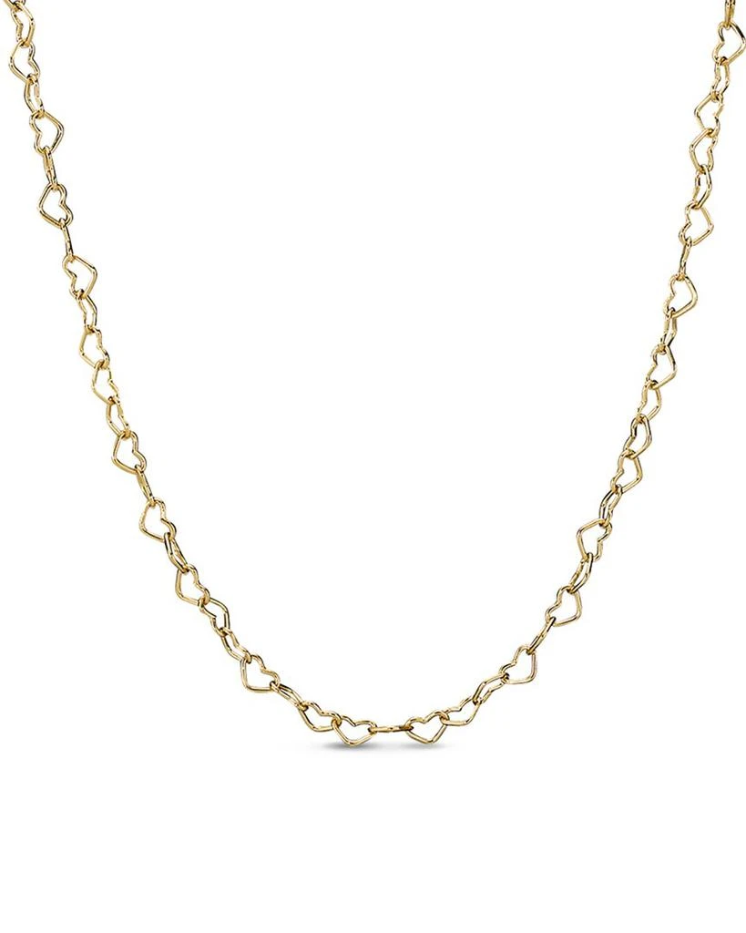 商品PANDORA|PANDORA Shine 18K Plated Joined Hearts Chain Necklace,价格¥708,第1张图片