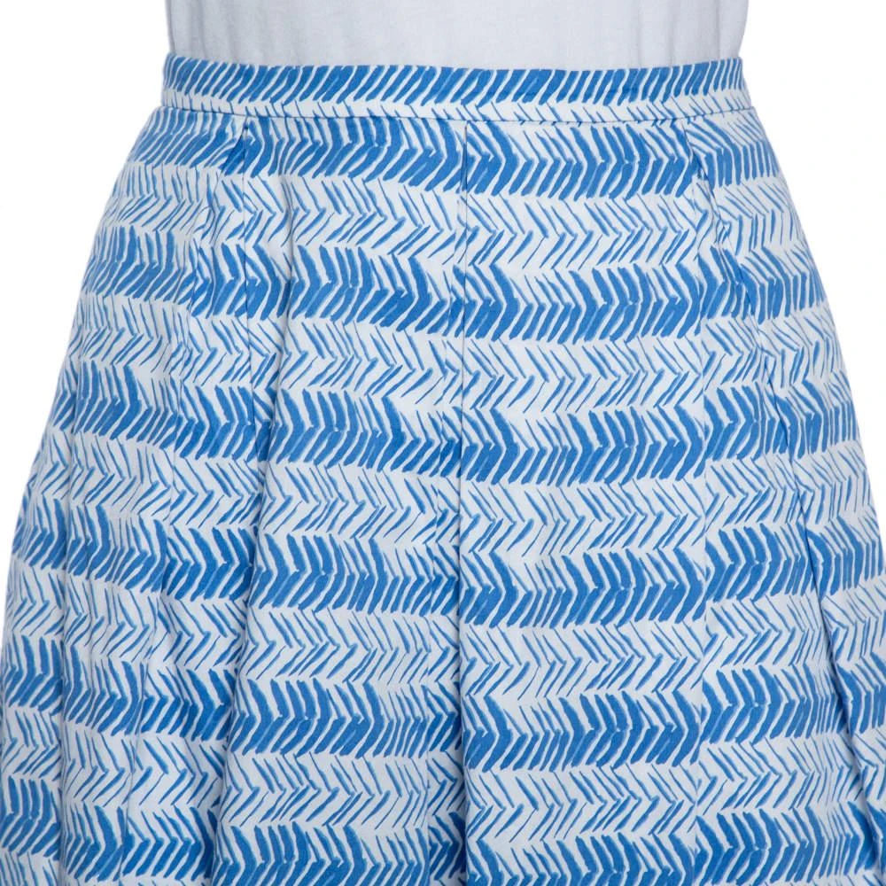 商品[二手商品] Weekend Max Mara|Weekend Max Mara White/Blue Printed Cotton Pleated Mini Skirt XS,价格¥1005,第4张图片详细描述