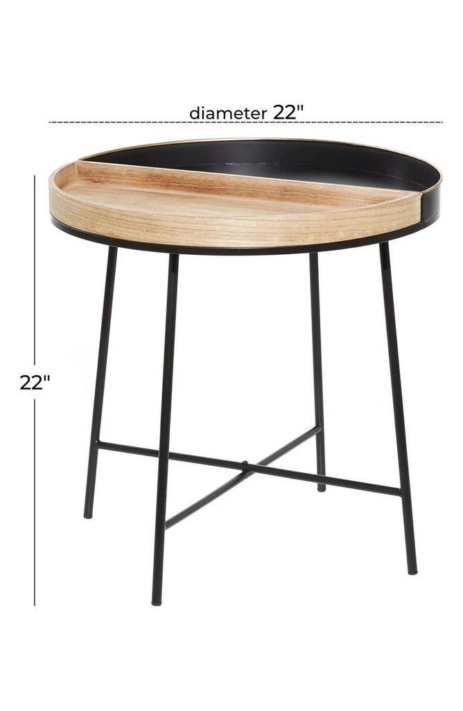 商品GINGER BIRCH STUDIO|Black Metal Split Accent Table,价格¥513,第5张图片详细描述