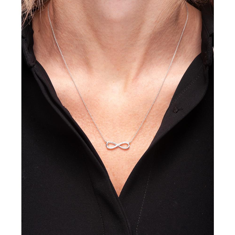 Diamond Infinity 18" Pendant Necklace (1/10 ct. t.w.) in Sterling Silver商品第2张图片规格展示