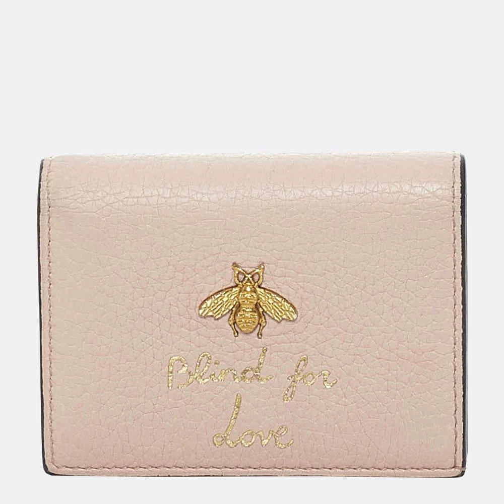 商品[二手商品] Gucci|Gucci Pink Blind for Love Leather Small Wallet,价格¥3673,第1张图片