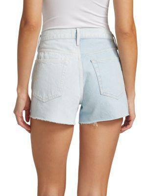 商品FRAME|Le Brigette Mid-Rise Two-Tone Denim Shorts,价格¥710,第4张图片详细描述