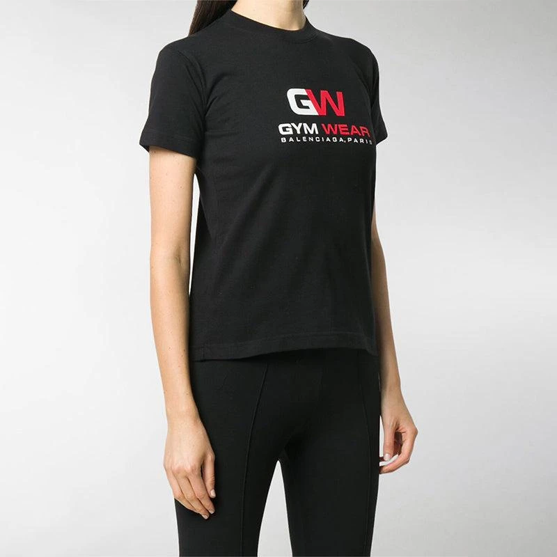 商品Balenciaga|GYM WEA黑色印花T恤仅剩M码【香港仓极速发货】,价格¥3675,第1张图片