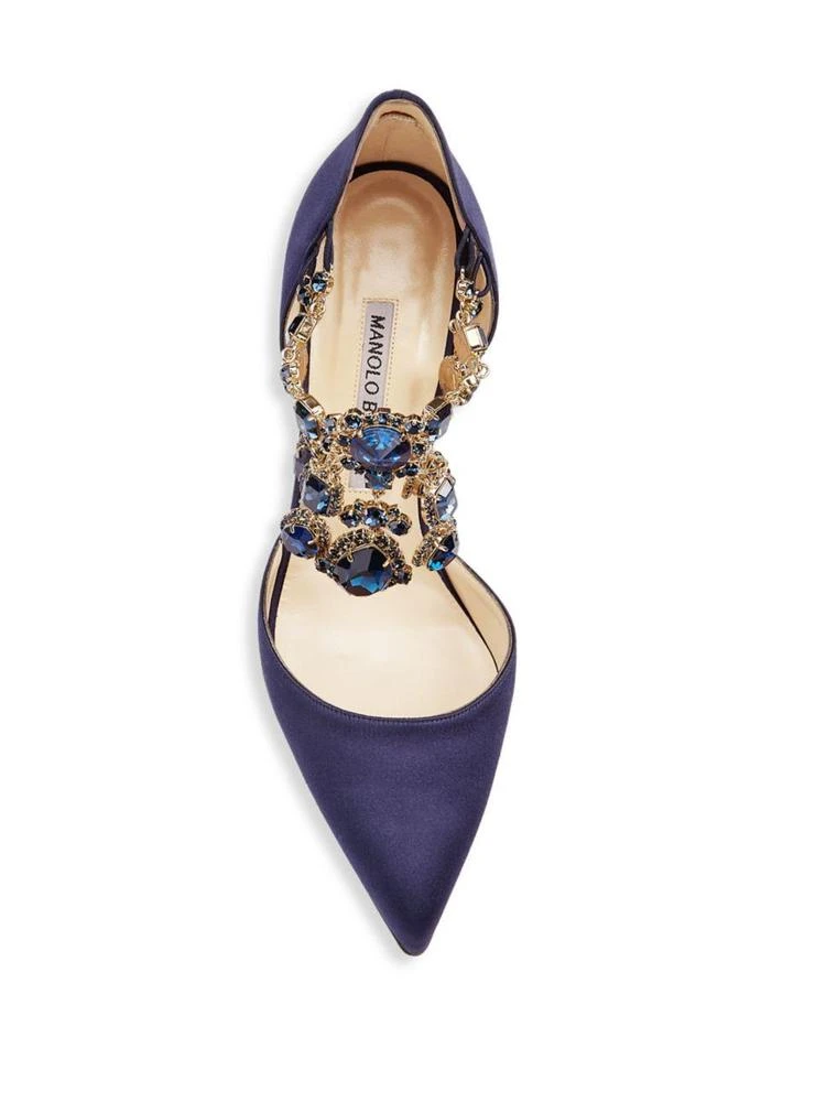 商品Manolo Blahnik|Zullin Jewel-Cuff Satin Pumps,价格¥4125,第4张图片详细描述