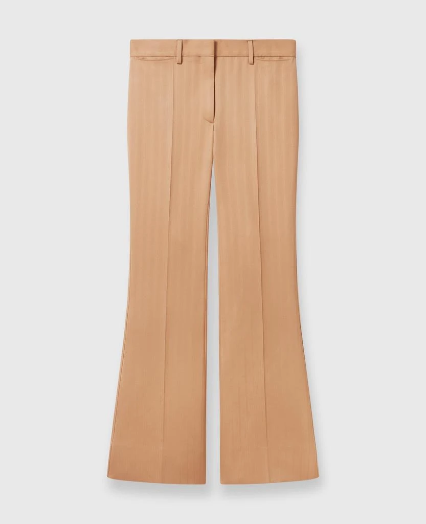 商品Stella McCartney|Stella McCartney - Low-Rise Striped Flared Trousers, Woman, Biscuit, Size: 38,价格¥7694,第1张图片