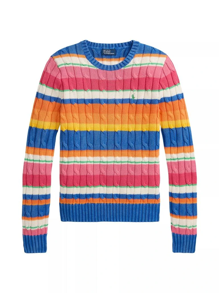 商品Ralph Lauren|Striped Cotton Cable-Knit Sweater,价格¥644,第1张图片