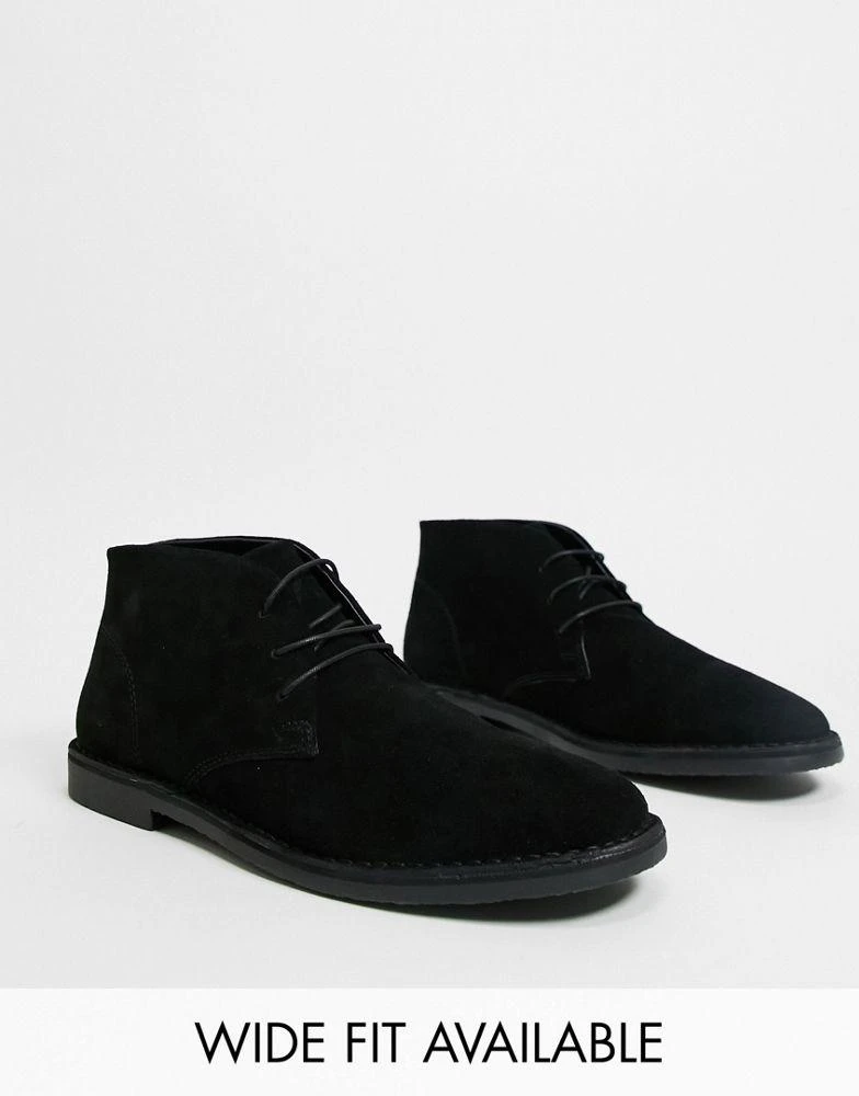 商品ASOS|ASOS DESIGN desert boots in black suede,价格¥348,第1张图片