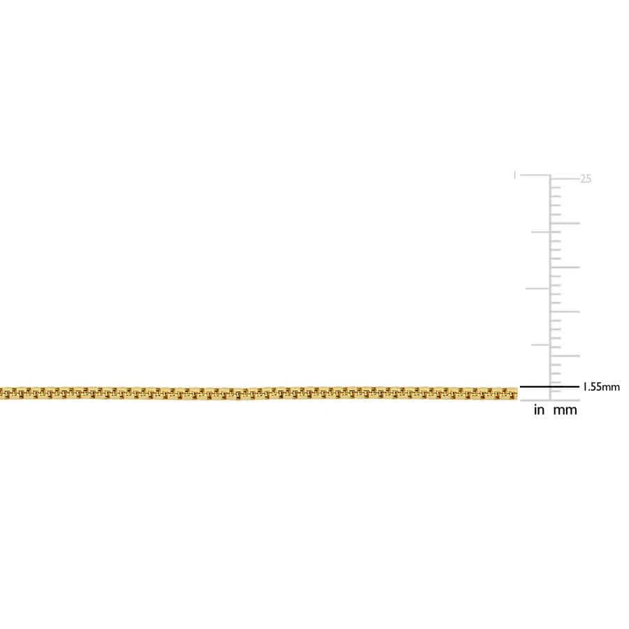 商品Amour|1.6mm Hollow Round Box Link Chain Necklace in 10k Yellow Gold - 20 in,价格¥1445,第3张图片详细描述