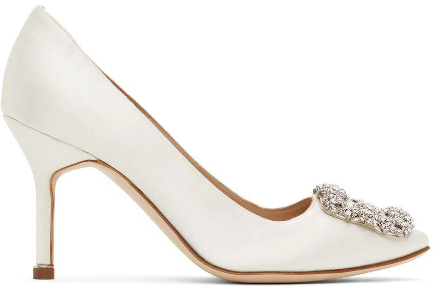 商品Manolo Blahnik|灰白色 Hangisi 高跟鞋,价格¥9708,第1张图片