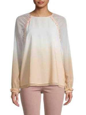 商品Calvin Klein|Ombré Chiffon Top,价格¥197,第1张图片