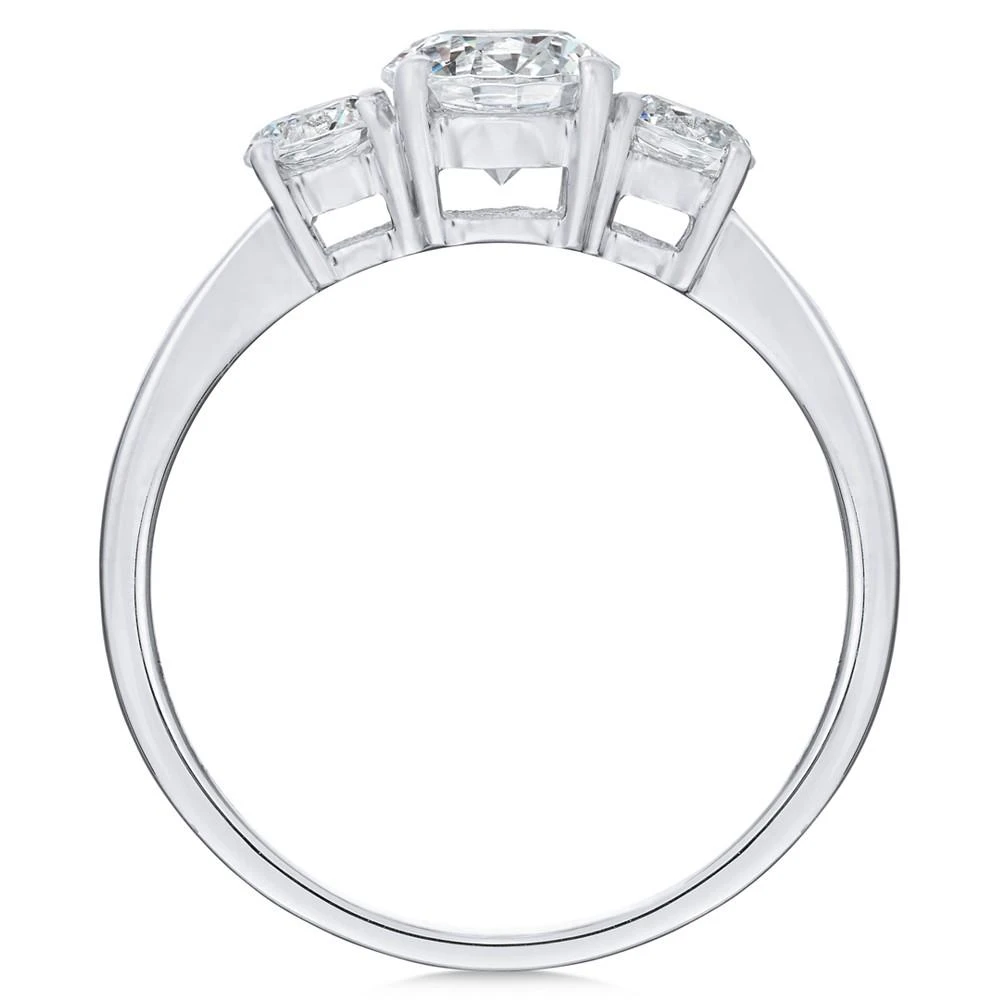 商品Arabella|14k White Gold Ring, Cubic Zirconia Small Three Stone Ring (2-3/8 ct. t.w.),价格¥4478,第2张图片详细描述