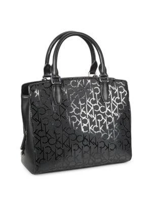 商品Calvin Klein|Nia Monogram Satchel,价格¥300,第4张图片详细描述