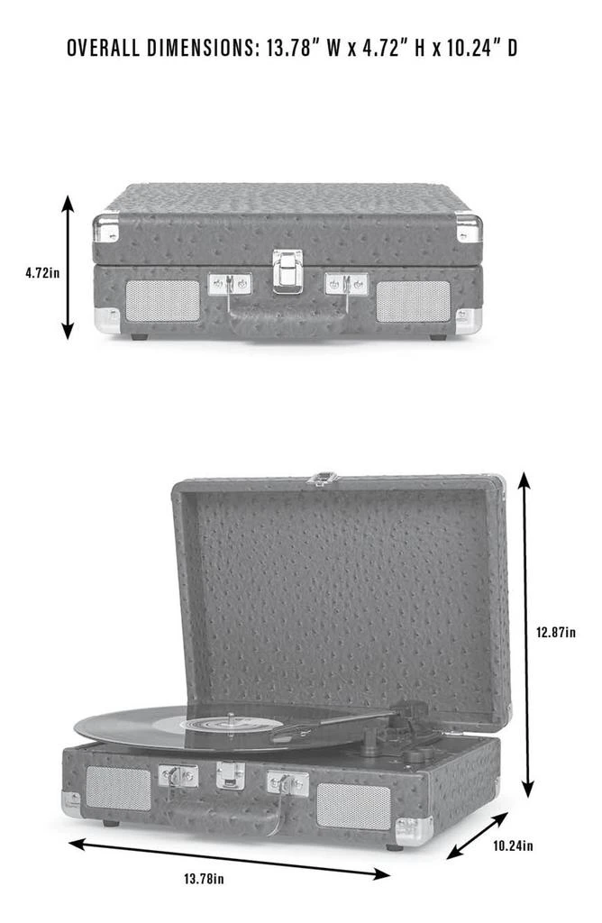 商品Crosley|Cruiser Plus Bluetooth® Record Player,价格¥729,第4张图片详细描述