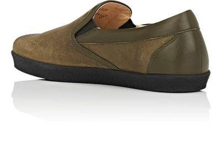 商品Barneys New York|Leather-Trimmed Slip-On Sneakers,价格¥961,第3张图片详细描述