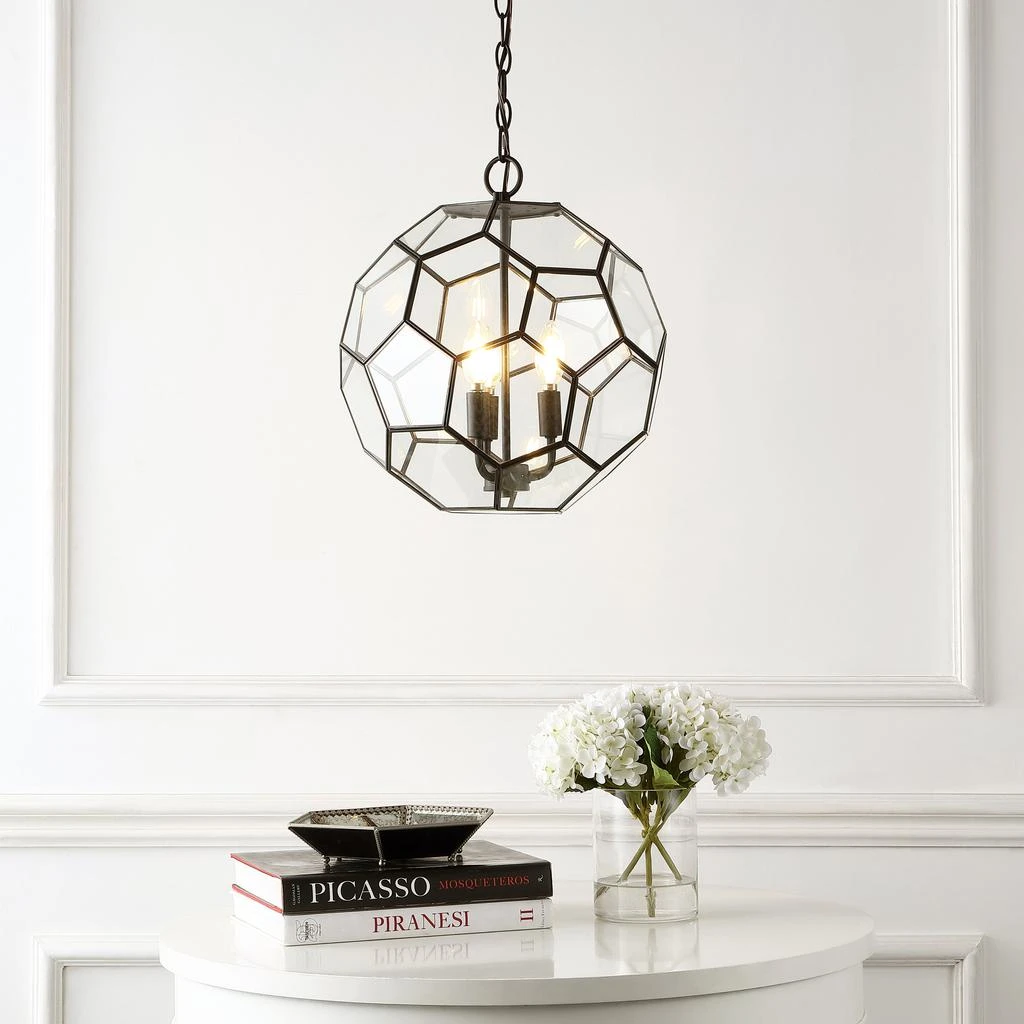 商品JONATHAN Y|Bee 13.5" 3-Light Modern Farmhouse Iron/Glass LED Pendant,价格¥1791,第3张图片详细描述