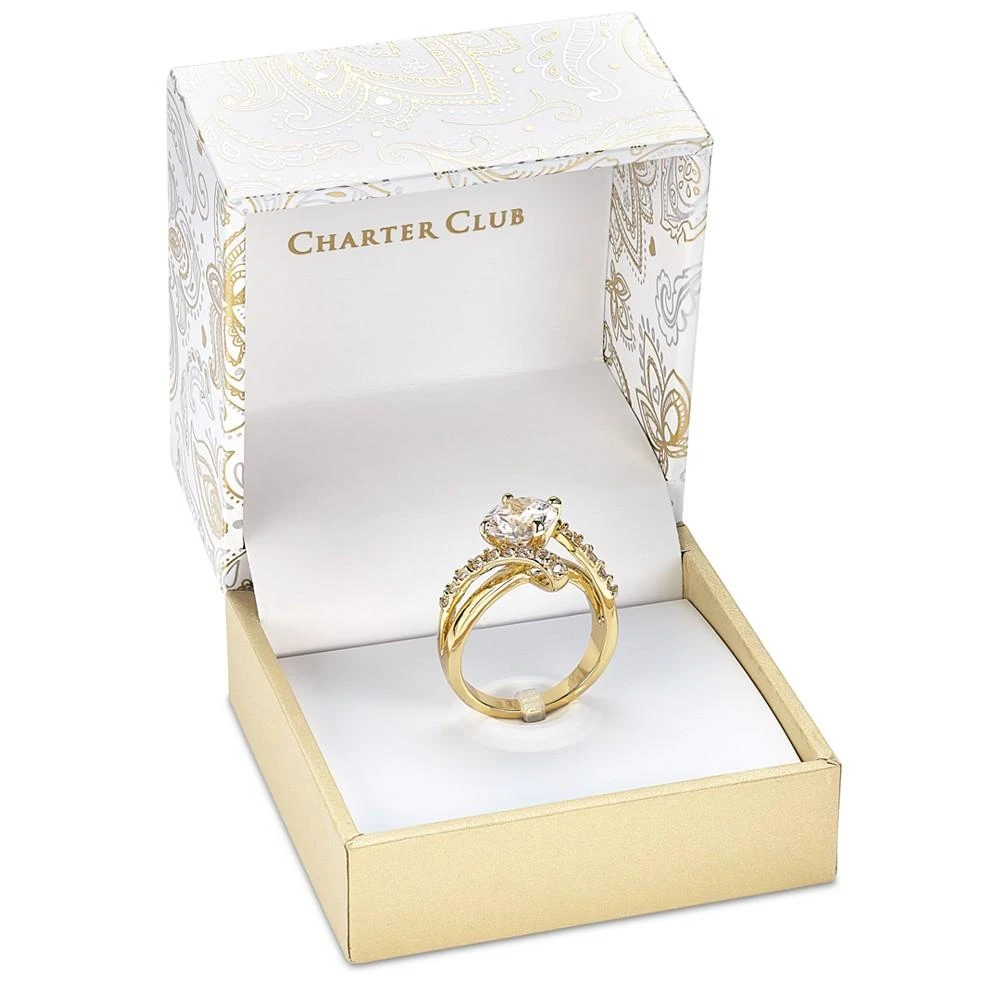 商品Charter Club|Gold Plate Crystal Bypass Ring, Created for Macy’s,价格¥89,第2张图片详细描述