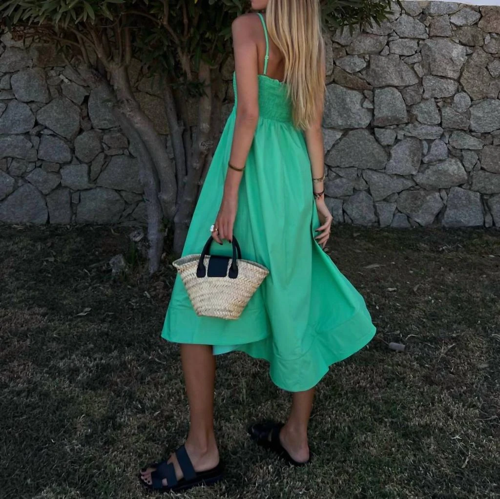 商品Glamorous|Gracie Smocked Midi In Green,价格¥581,第2张图片详细描述