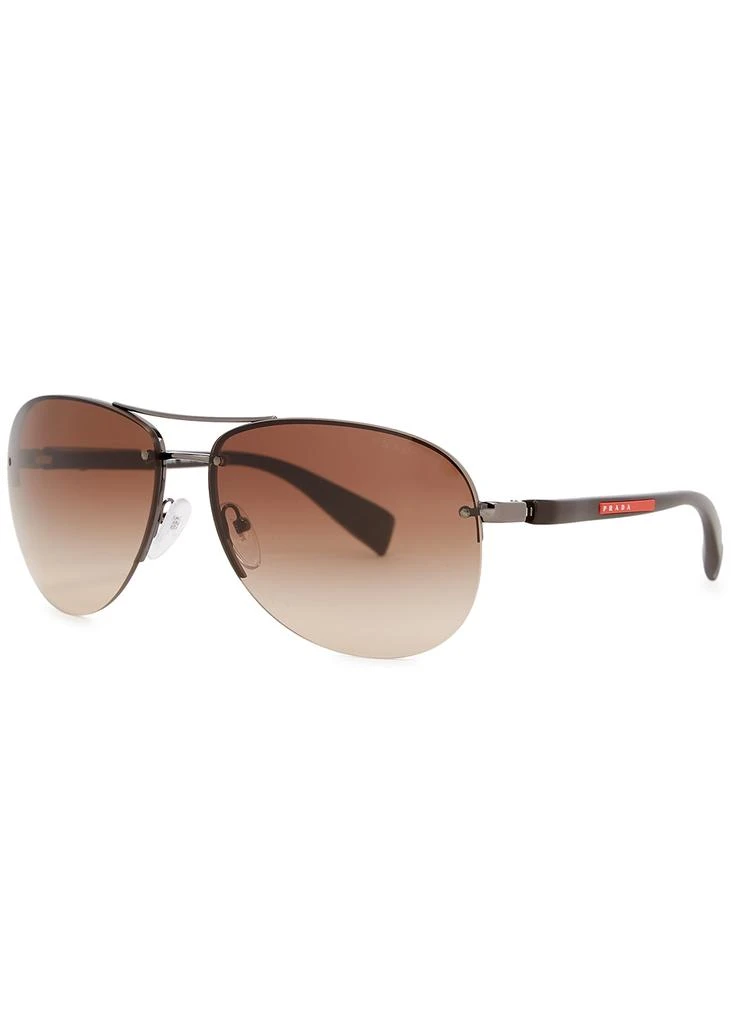 商品Prada|Brown aviator-style sunglasses,价格¥2078,第1张图片