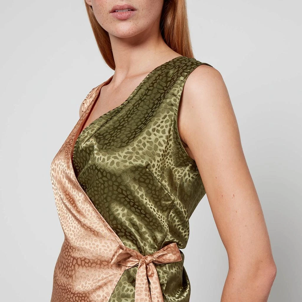 商品The Hut|Never Fully Dressed Women's Olive And Gold Jacquard Wrap Top - Multi,价格¥97,第4张图片详细描述