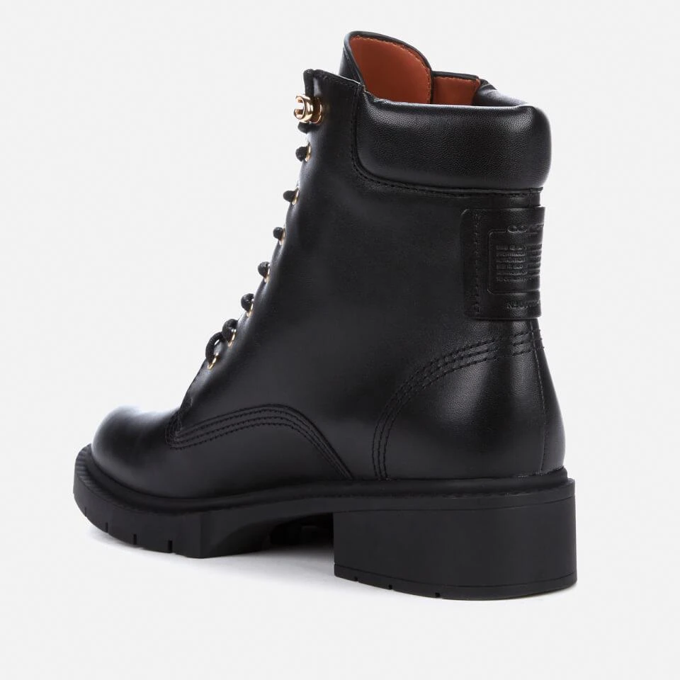 商品Coach|COACH WOMEN'S LORIMER LEATHER LACE UP BOOTS - BLACK,价格¥777,第3张图片详细描述