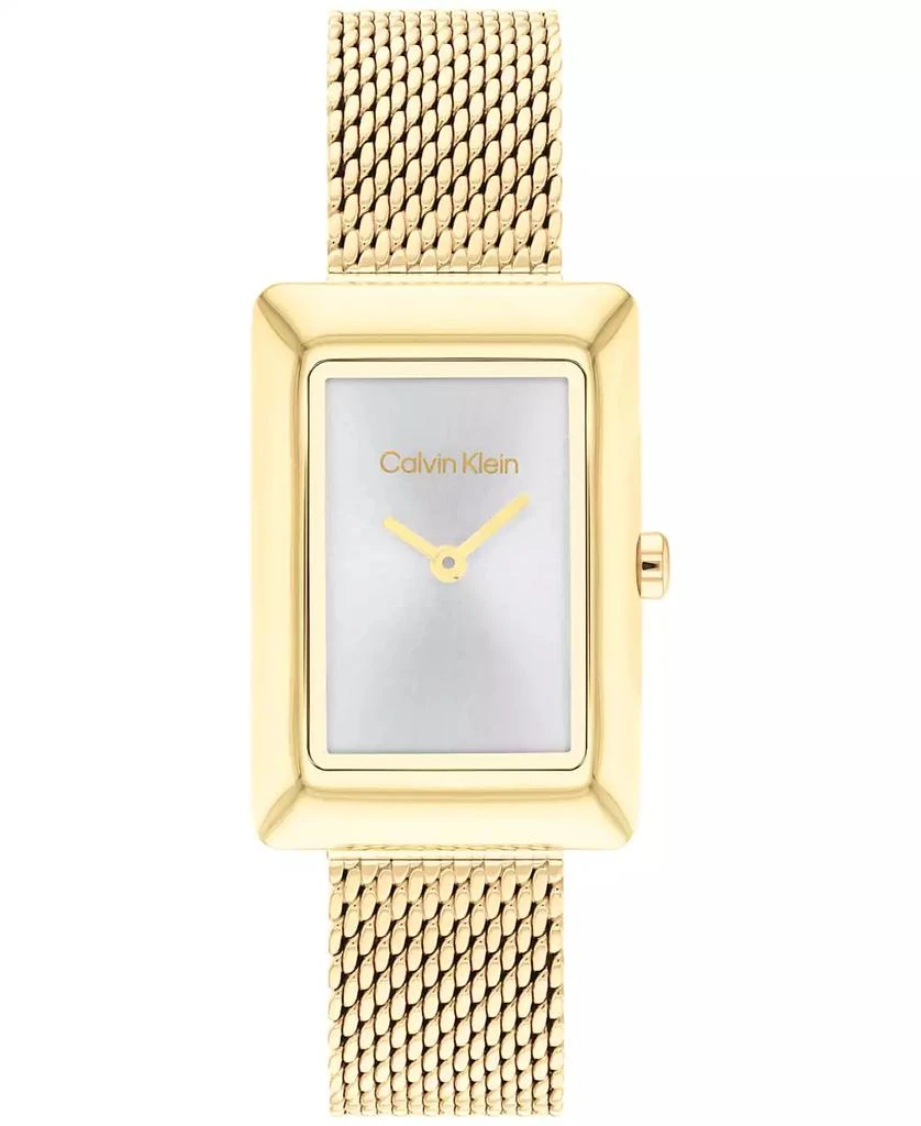 商品Calvin Klein|Women's Two Hand Gold-Tone Stainless Steel Mesh Bracelet Watch 22.5mm,价格¥1273,第1张图片