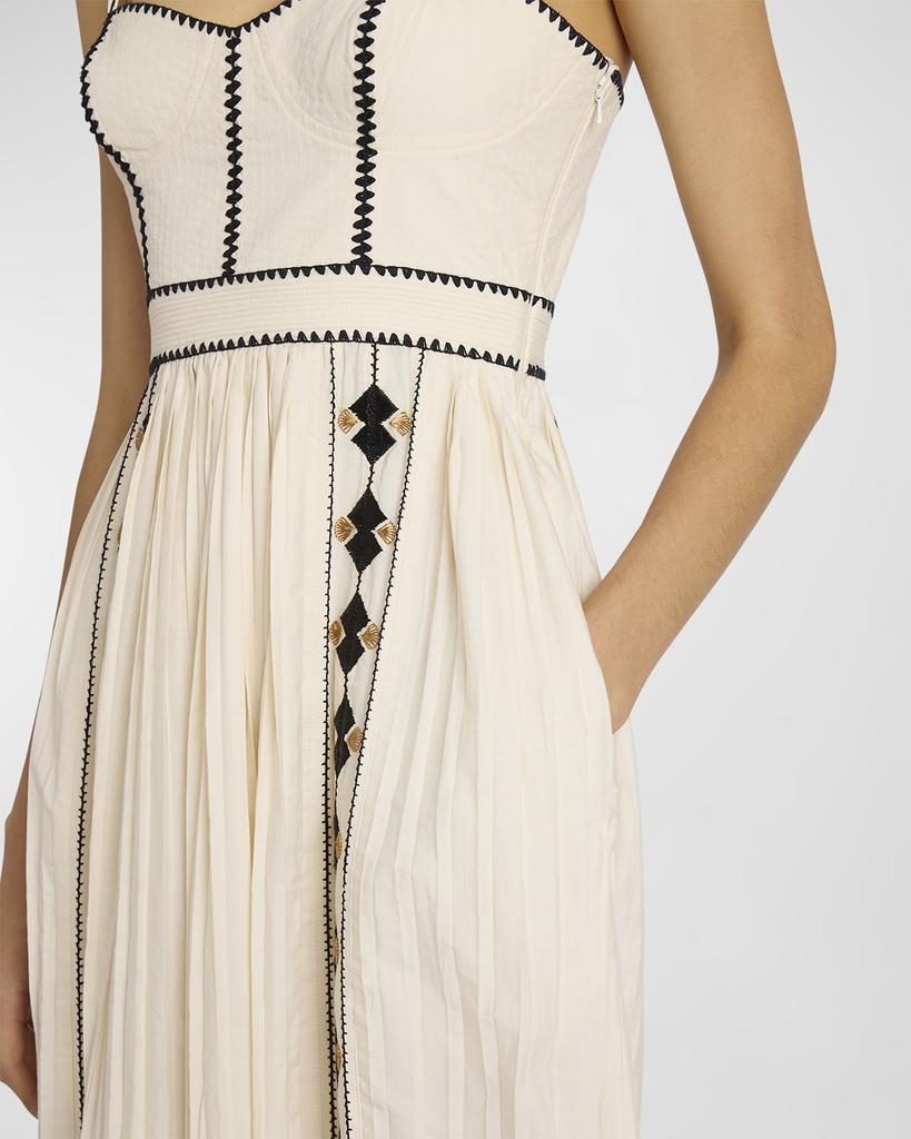 Shop Elin Embroidered Poplin Pleated Bustier Midi Dress on Sale at  BeyondStyle  Get 26% Off Elin Embroidered Poplin Pleated Bustier Midi Dress  with Limited-Time Flash Deals, Exclusive Discounts, and Special Offers.