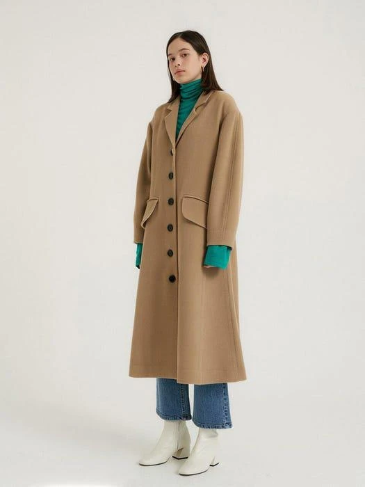 商品OVERDUEFLAIR|Avant-garde Flare Coat Warm Beige,价格¥3044,第2张图片详细描述