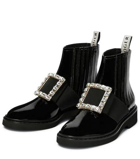 商品Roger Vivier|Viv' Rangers patent leather ankle boots,价格¥16042,第5张图片详细描述